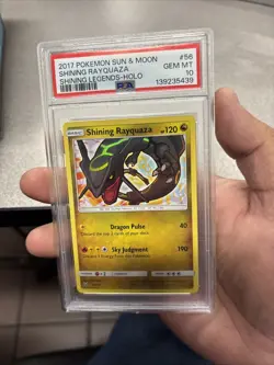 2017 Pokemon TCG Shining Rayquaza Holo Rare Card Shining Legends 56/73 PSA 10 - Image 3