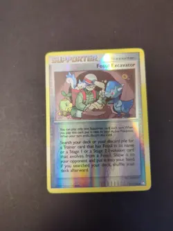 Fossil Excavator 111/123 Reverse Holo Mysterious Treasures Pokemon Card LP - Image 1
