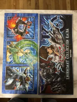 KONAMI YU-GI-OH TRADING CARD GAME HARDCOVER GAMING MAT LEGENDARY KAIBA NEW x2 - Image 1