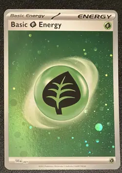 Pokemon TCG Card Basic Leaf Grass Energy SVE 001 2023 Reverse Holo English NM/M - Image 1