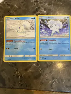 Pokemon Cards Alolan Vulpix Cute Cards Set Of 2 - Image 1