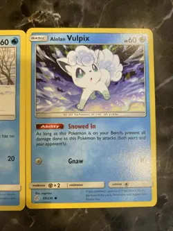 Pokemon Cards Alolan Vulpix Cute Cards Set Of 2 - Image 2