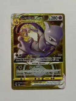 Pokemon Go TCG Mewtwo VSTAR Gold Secret Holo Card 086/078 - Image 1