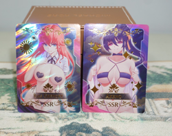 Rias Gremory & Akeno High School DxD Goddess SSR Foil Bikini Waifu Card Set - Image 1