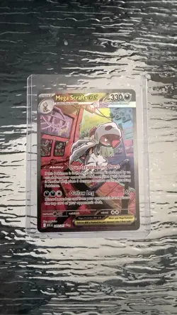 Pokemon TCG Mega Scrafty EX Foil 330 HP Darkness Card 285/217 English - Image 1