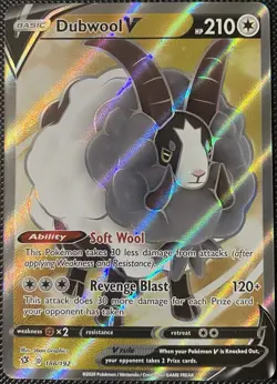 Dubwool V (Full Art) 188/192 Swsh02: Rebel Clash Holo - Pokemon Card - Image 1