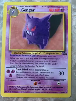 Pokemon GENGAR 20/62 Rare Non-Holo 1999 (Great Condition) - Image 1