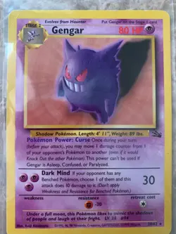 Pokemon GENGAR 20/62 Rare Non-Holo 1999 (Great Condition) - Image 3