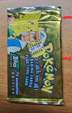 Pokemon Topps TV Animation Edition: Series 1 (1 Sealed Pack) Green Small Tears - Image 2