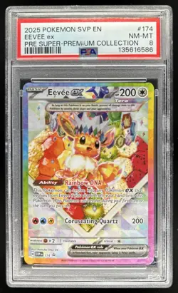 2025 Pokemon SV Black Star Promos Eevee ex #174 PSA 8 - Image 1