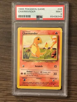 1999 Pokemon Game CHARMANDER 46/102 PSA9 #65408348 - Image 1