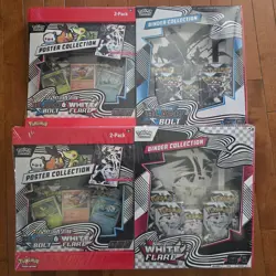 Pokemon Black Bolt and White Flare Binder + Poster Collection Sam's Club Bundles - Image 1