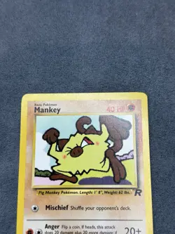 Pokemon TCG Mankey 61/82 Team Rocket Set Unlimited Common - Image 2