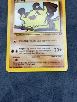 Pokemon TCG Mankey 61/82 Team Rocket Set Unlimited Common - Image 3