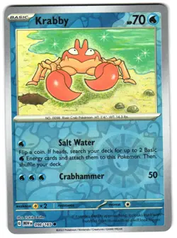 Krabby 098/165 Reverse Holo SV: Scarlet & Violet 151 Pokemon TCG - Image 1