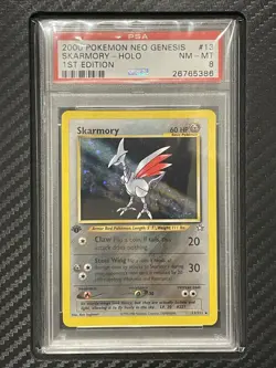 2000 PSA 8 Skarmory 1st Edition Holo Rare #13 WOTC Pokemon Neo Genesis 1st Ed. - Image 1