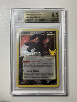 2021 Pokemon Celebrations Umbreon Gold Star Classic Collection #17/17 BGS 9.5 GM - Image 1