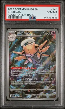 2025 POKEMON MEG EN-MEGA EVOLUTION ILLUSTRATION RARE #144 SHEDINJA PSA 10 - Image 1