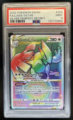 2022 Pokemon SWSH Silver Tempest Lugia VSTAR #202/195 PSA 9 - Image 1