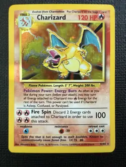 Pokemon Charizard 4/102 Base Set Holo Rare 120 HP English Wizards of the Coast - Image 1