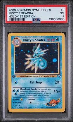 2000 POKEMON GYM HEROES HOLO-1ST ED #9 MISTY'S SEADRA PSA 7 - Image 1