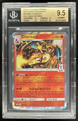 2020 Pokemon Promo SM Indonesian Charizard KFC Chaki Kids Meal #0181/SMP BGS 9.5 - Image 1