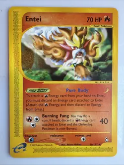 Entei 10/147 Aquapolis Non-Holo Rare E-Reader - Pokemon TCG Cards - Image 1