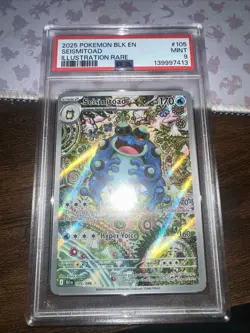 2025 POKEMON BLK EN-BLACK BOLT ILLUSTRATION RARE #105 SEISMITOAD PSA 9 - Image 1