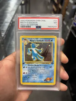 Pokemon Misty's Golduck 1st Edition Holo Rare 12/132 Gym Challenge PSA 7 - Image 1