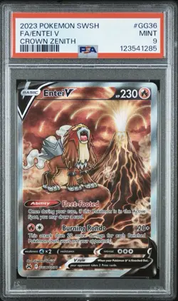 PSA 9 Pokemon Lot – M Steelix EX 109/114 Steam Siege & Entei V GG36 Crown Zenith - Image 2