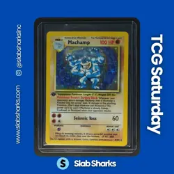 1999 POKEMON BASE SET 1ST EDITION #8/102 MACHAMP HOLO RARE - Image 1