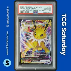 2021 POKEMON JP SWSH EEVEE HEROES VMAX SPL SET #003/004 JOLTEON VMAX PSA 10 - Image 1