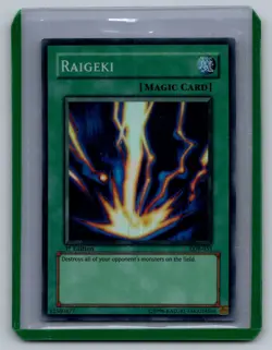 (614) YuGiOh Raigeki Damaged Asian-English 1st Ed The Legend of Blue Eyes White - Image 1
