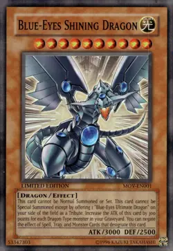 Yu-Gi-Oh! Blue-Eyes Shining Dragon Limited MOV-EN001 Super Rare LP/HP x1 - Image 1