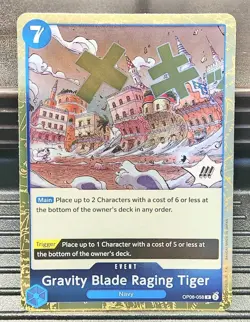 Gravity Blade Raging Tiger OP06-058 R One Piece Wings of the Captain English NM - Image 1