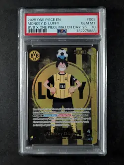 2025 One Piece MONKEY D. LUFFY BVB x Match Day Leader ST13-003 English PSA 10 - Image 1