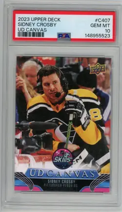 2023 Extended Series UD Canvas NHL All-Star Sidney Crosby #C407 PSA 10 GEM MINT - Image 1