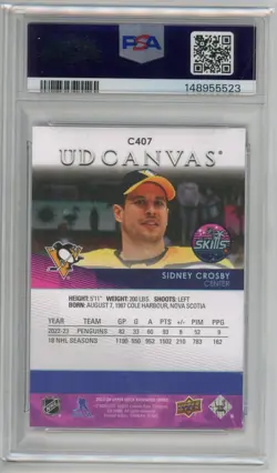 2023 Extended Series UD Canvas NHL All-Star Sidney Crosby #C407 PSA 10 GEM MINT - Image 2