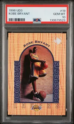 Kobe Bryant 1996 UD3 #19 PSA 10 RC Hardwood Prospects HOF Lakers GEM MINT - Image 1