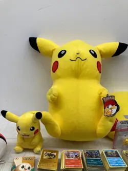 Huge Pokemon Lot Hundreds Of Cards Pikachu Plushies Art Case Books & More - Image 3