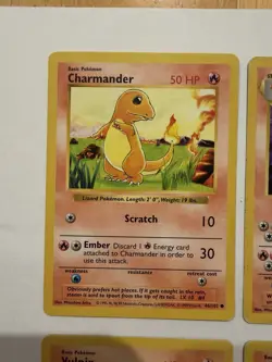 Vintage Pokemon Trading Card Game Base Set Shadowless Charmander Charmeleon lot - Image 2