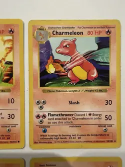 Vintage Pokemon Trading Card Game Base Set Shadowless Charmander Charmeleon lot - Image 3