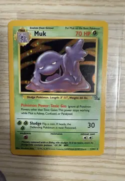 Muk Fossil Holo Vintage Original Pokemon Card - Image 1