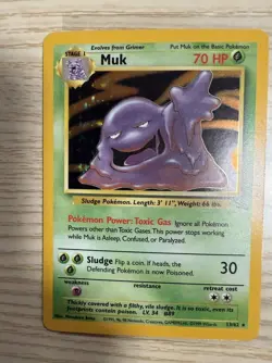 Muk Fossil Holo Vintage Original Pokemon Card - Image 3