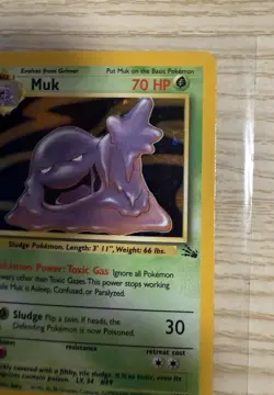 Muk Fossil Holo Vintage Original Pokemon Card - Image 5