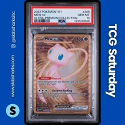 2023 POKEMON SV 151 UPC PROMO #205/165 MEW EX METAL CARD PSA 10 - Image 1