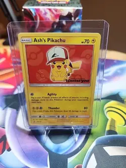 Pokemon Pikachu TCG Ash's SM109 Special Promo Card Mint Condition - Image 1