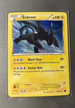 Pokemon Zekrom 39/116 Plasma Freeze Holo Rare 130HP Mach Claw Fusion Bolt TCG - Image 1