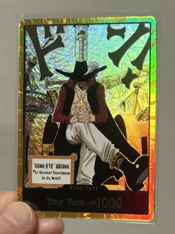 DON!! Dracule Mihawk GOLD Don, One Piece OP14 The Azure Sea's Seven Foil English - Image 3
