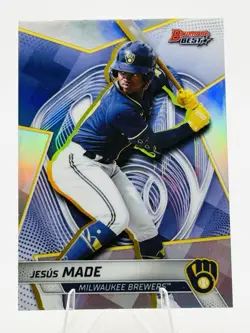 JESUS MADE - SP REFRACTOR TOP PROSPECT #TP-17 - 2025 Bowman's Best BREWERS - Image 1